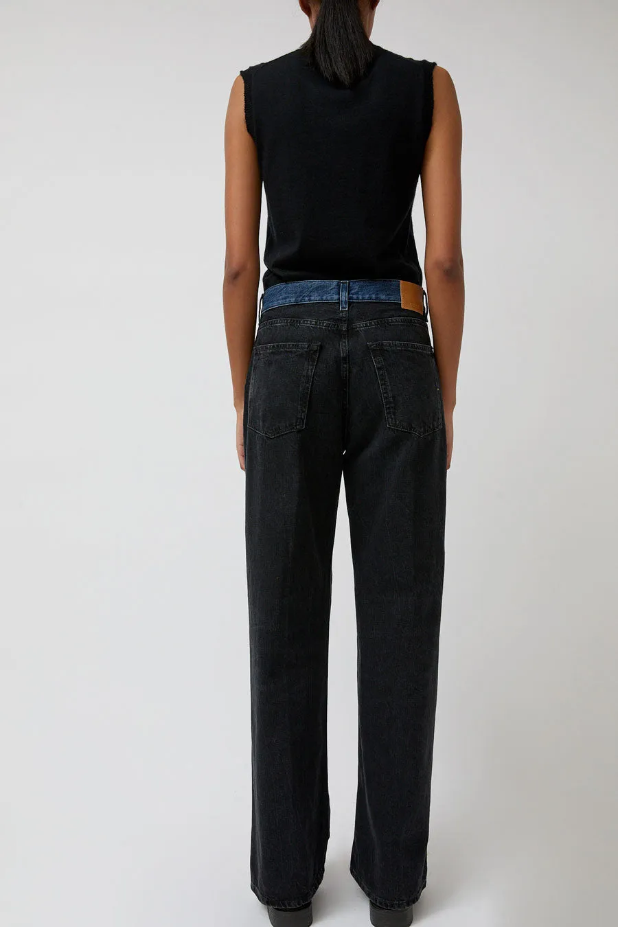 6397 Contrast WB Wide Jean in Rugged Overdye Black sold by No. 6 product image thumbnail 5