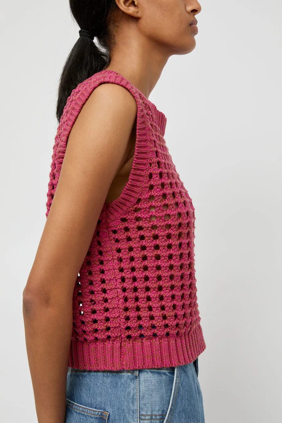 No.6 Reed Tank in Pink and Brown sold by No. 6 product image thumbnail 3