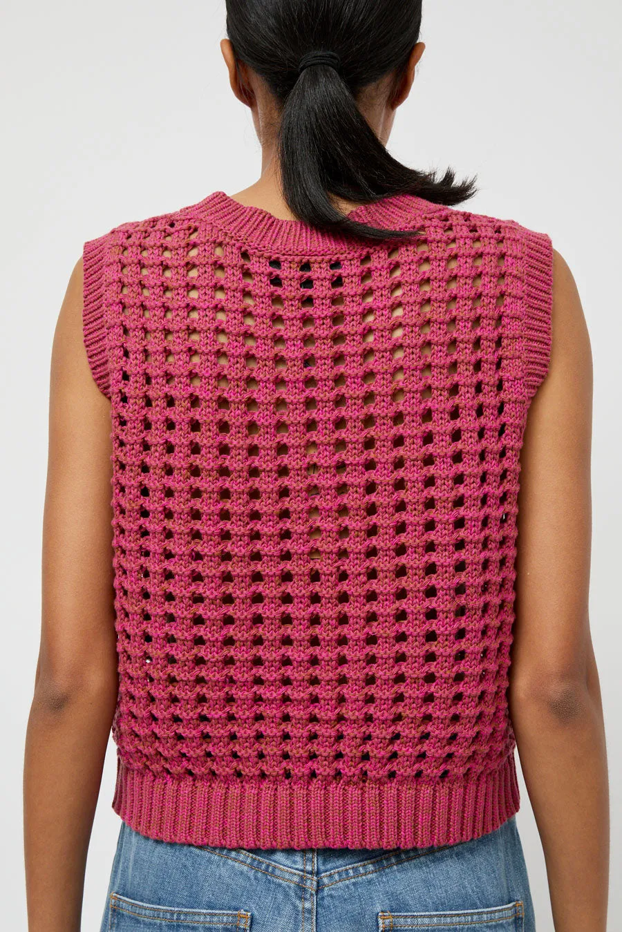 No.6 Reed Tank in Pink and Brown sold by No. 6 product image thumbnail 4
