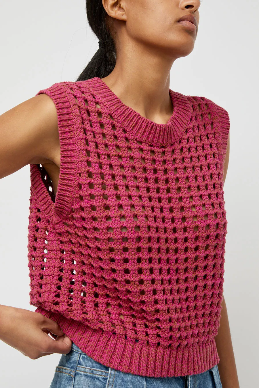No.6 Reed Tank in Pink and Brown sold by No. 6 product image thumbnail 2