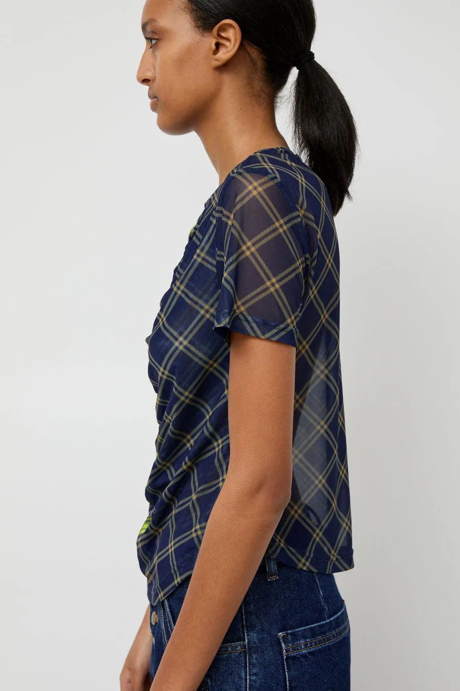 No.6 Tara Top in Navy Plaid Combo sold by No. 6 product image thumbnail 3