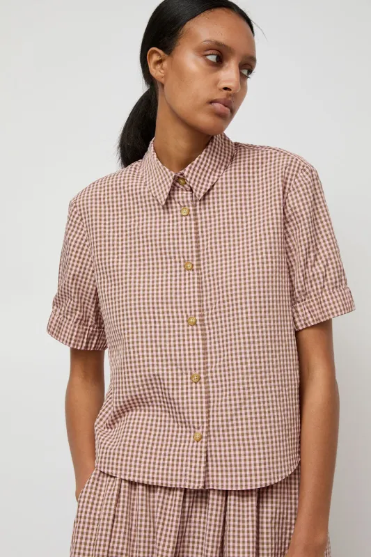 No.6 Chloe Shirt in Pink Gingham made by No. 6