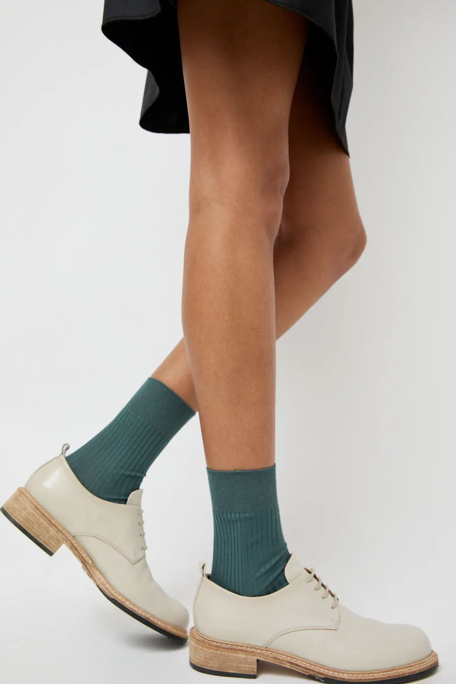 Maria La Rosa Ribbed Mid Calf Bio Cotton Socks in Rosemary sold by No. 6 product image thumbnail 2