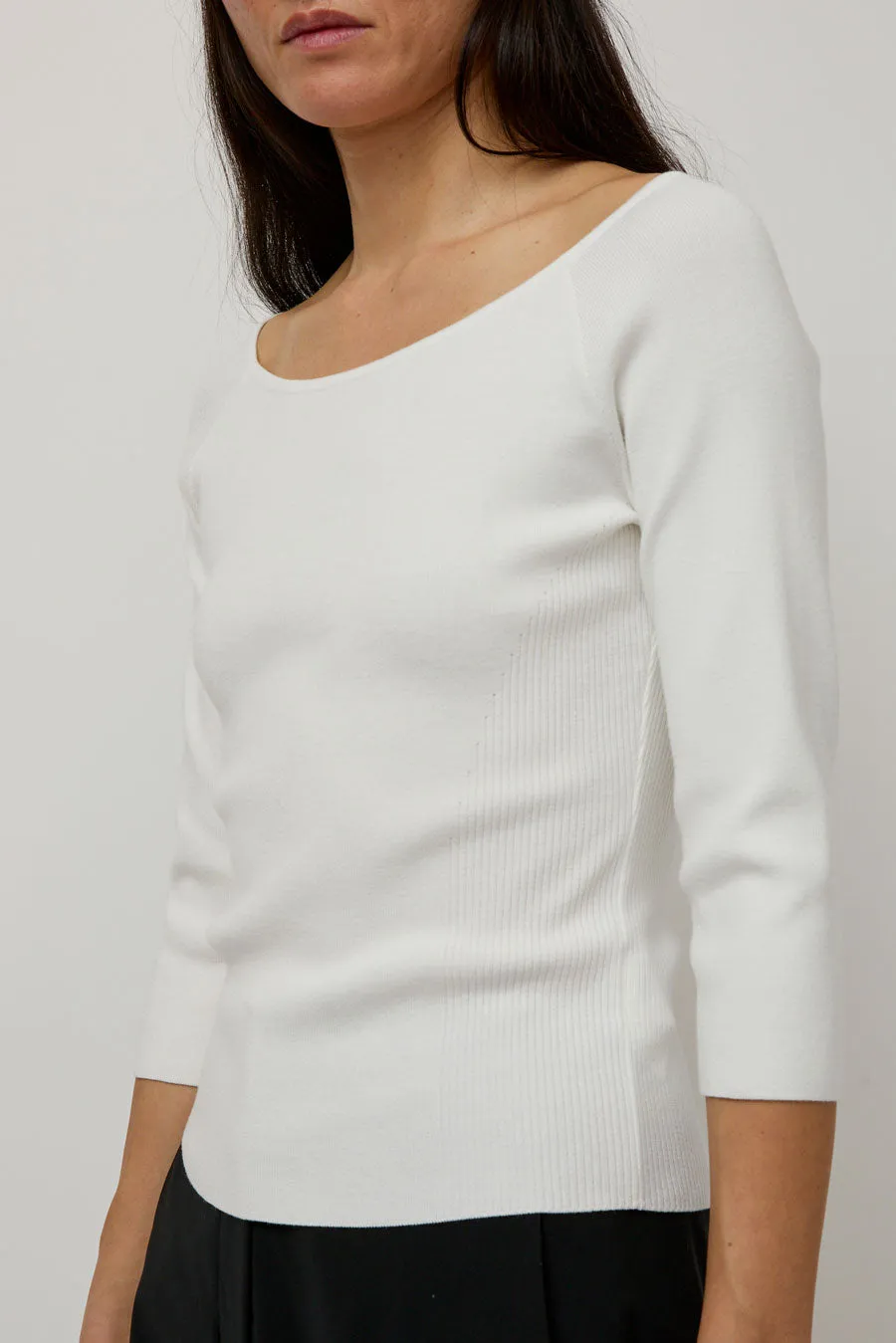 Amomento Scoop Neck Knit Top in White sold by No. 6 product image thumbnail 2