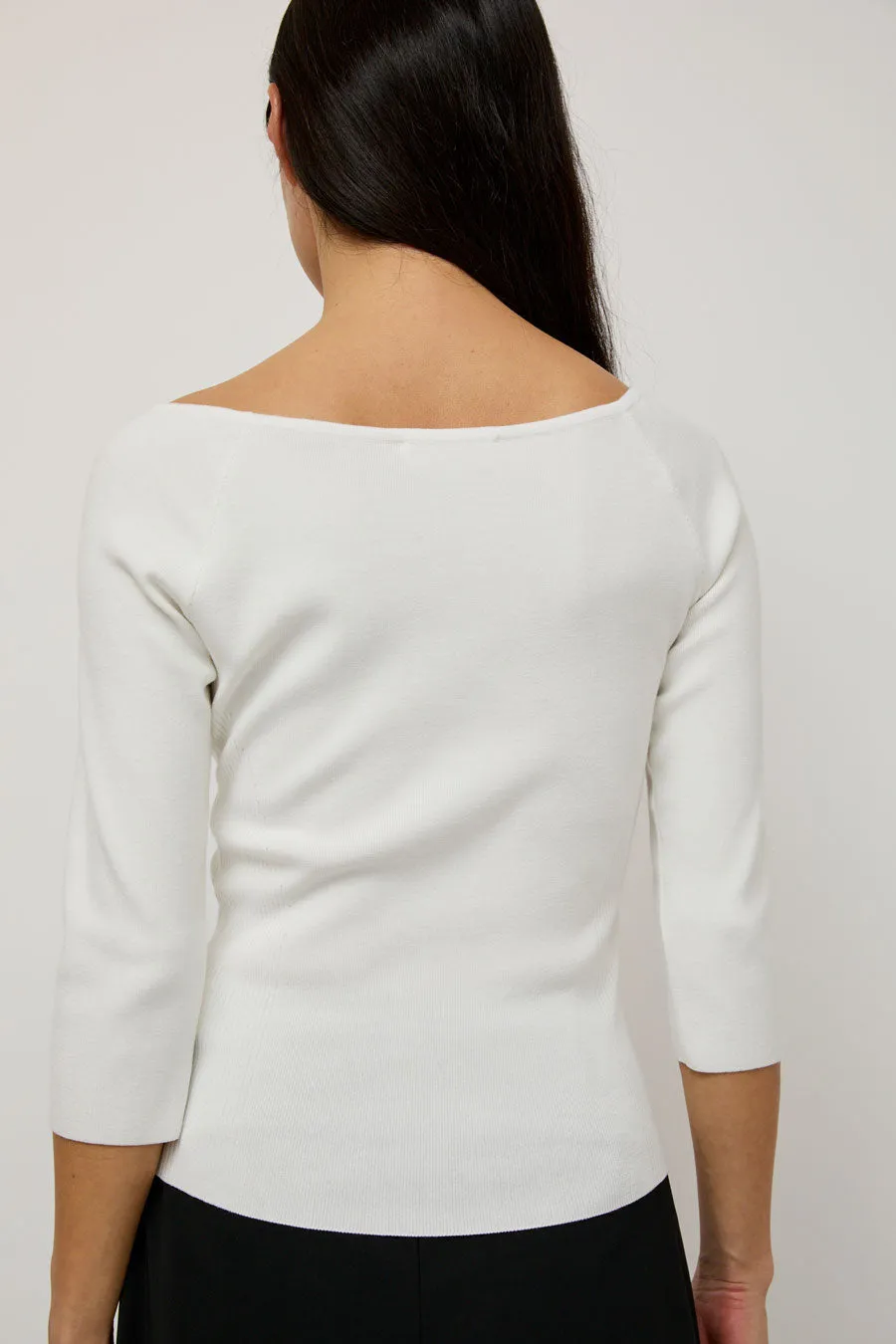 Amomento Scoop Neck Knit Top in White sold by No. 6 product image thumbnail 5