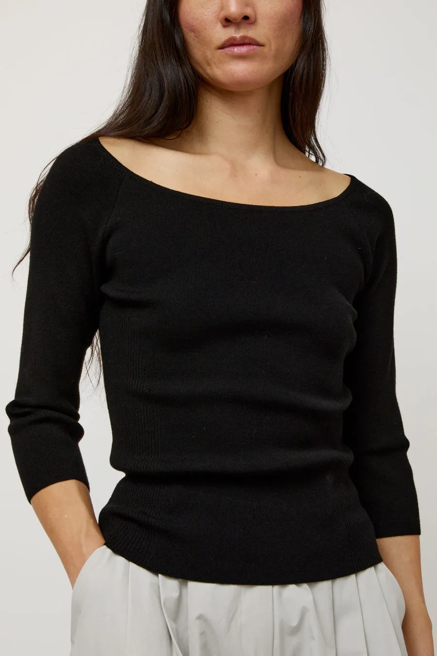 Amomento Scoop Neck Knit Top in Black sold by No. 6 product image thumbnail 3