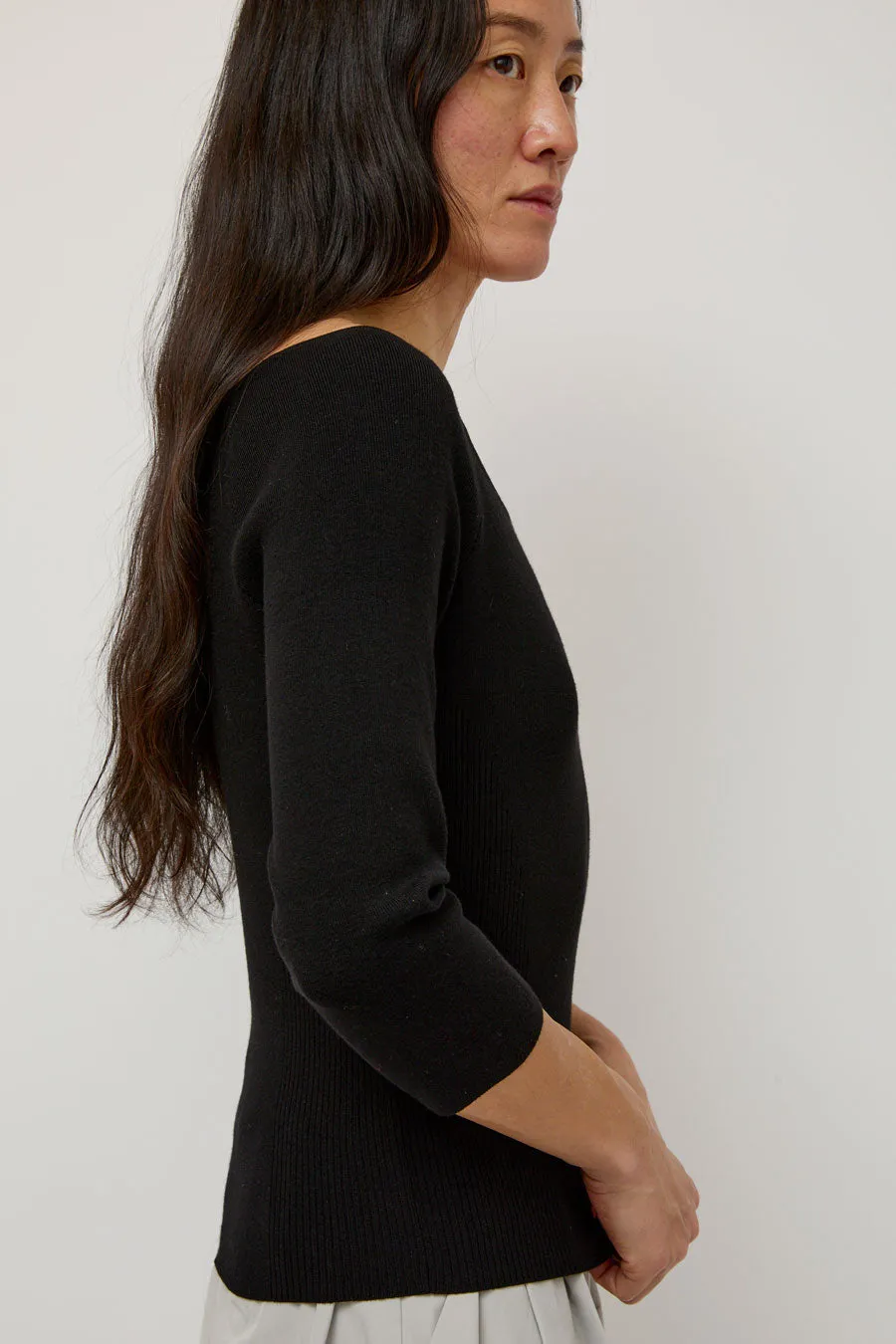 Amomento Scoop Neck Knit Top in Black sold by No. 6 product image thumbnail 4