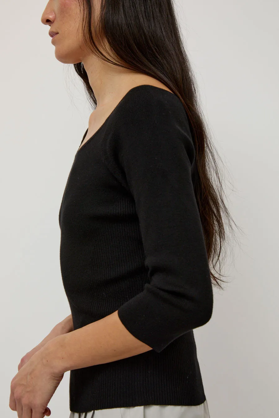 Amomento Scoop Neck Knit Top in Black sold by No. 6 product image thumbnail 2
