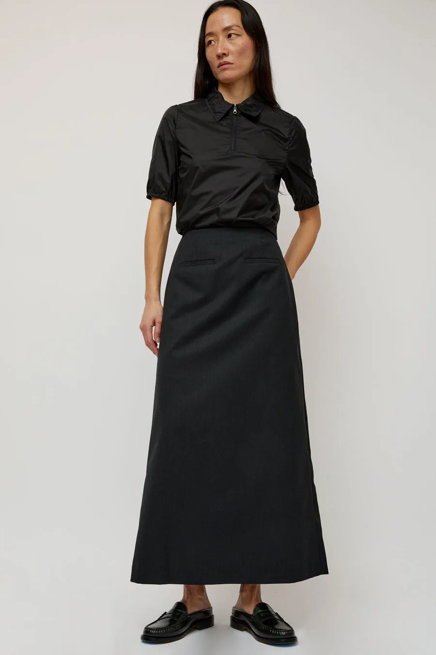 Amomento Stripe Maxi Long Skirt in Black sold by No. 6 product image thumbnail 4