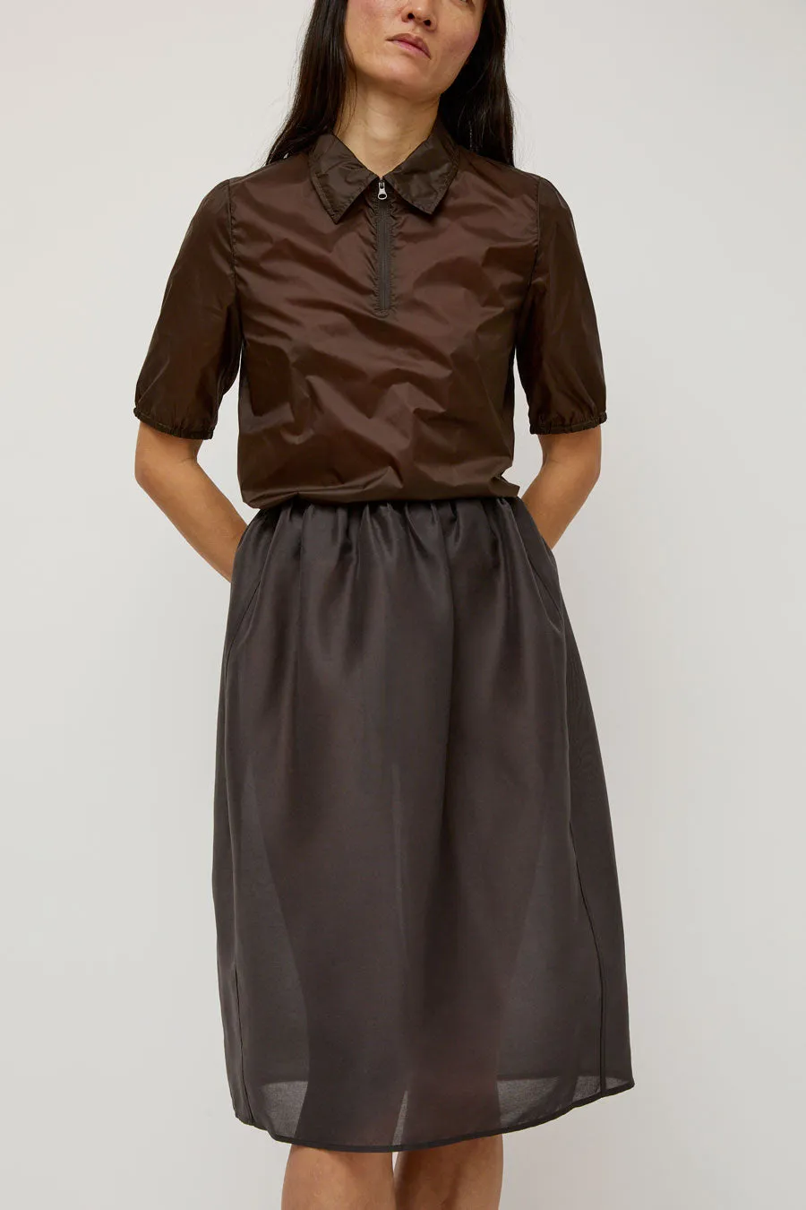 Amomento Shirring Organza Skirt in Charcoal sold by No. 6