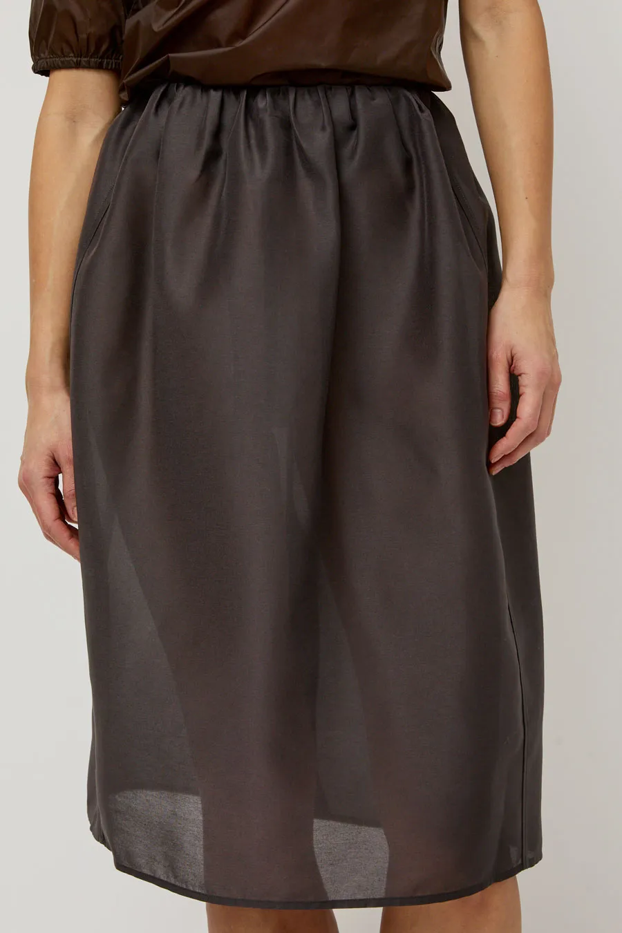 Amomento Shirring Organza Skirt in Charcoal sold by No. 6 product image thumbnail 3