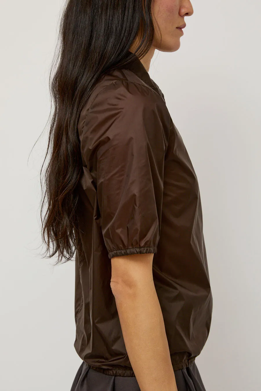Amomento Sheer Half Zip Up Top in Brown sold by No. 6 product image thumbnail 4