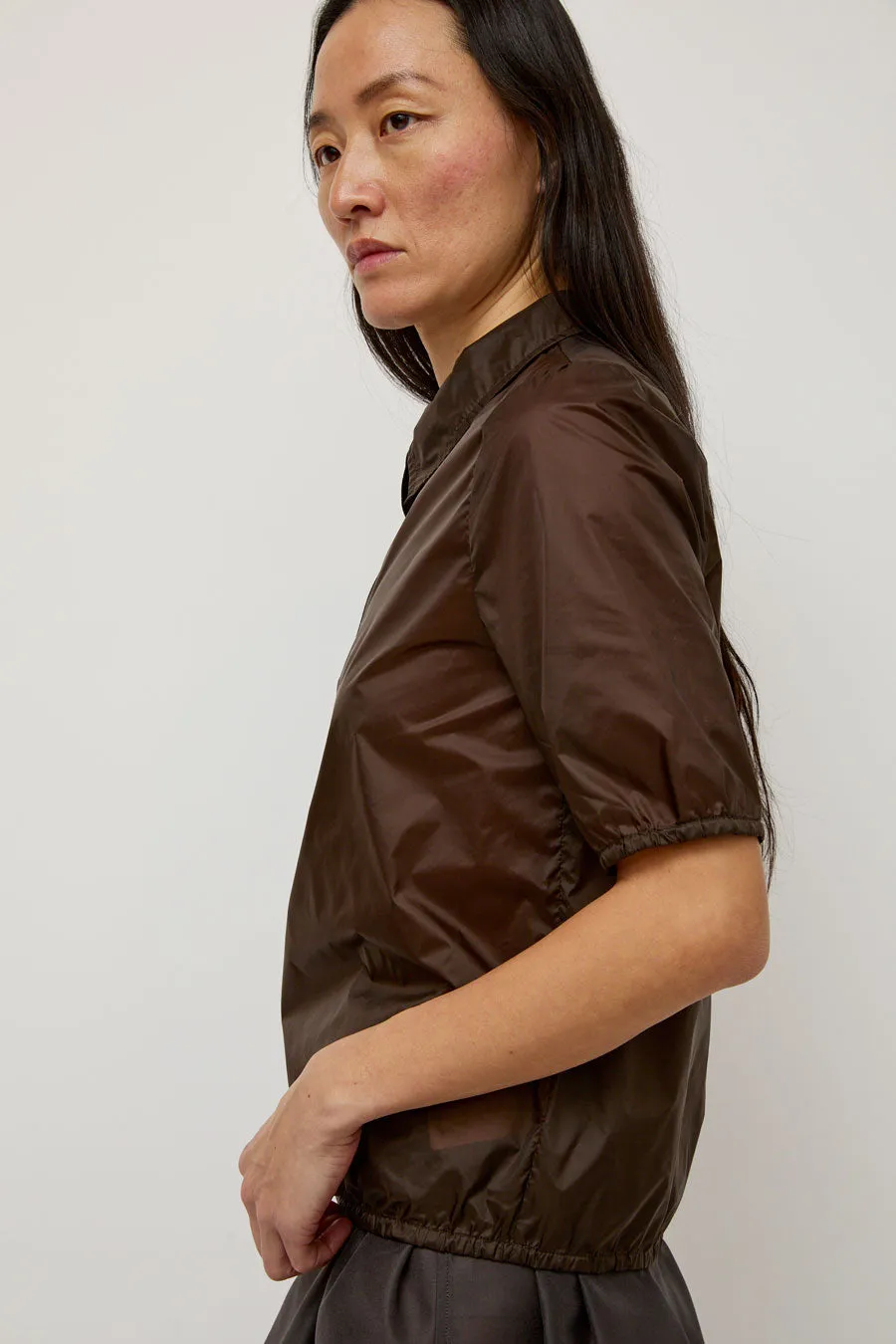 Amomento Sheer Half Zip Up Top in Brown sold by No. 6 product image thumbnail 2