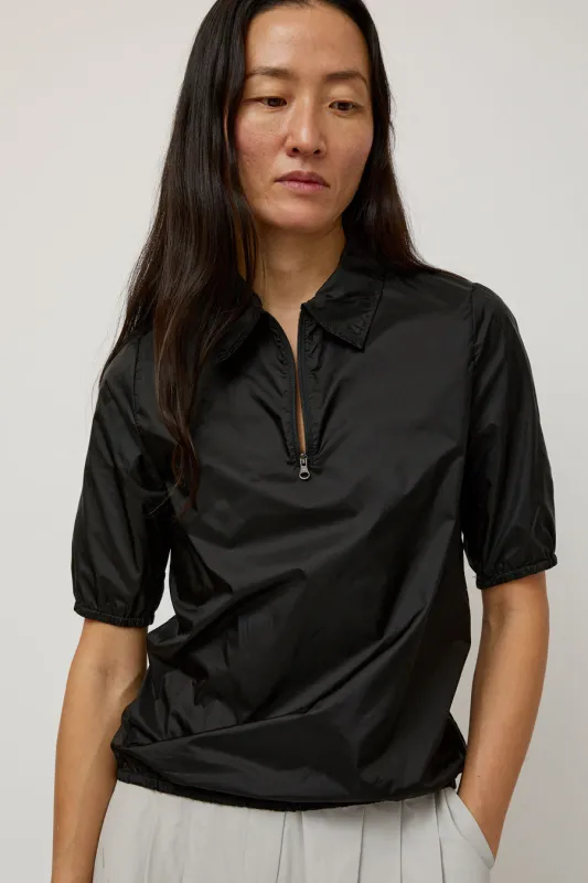Amomento Sheer Half Zip Up Top in Black sold by No. 6