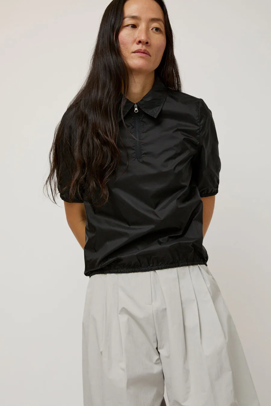 Amomento Sheer Half Zip Up Top in Black sold by No. 6 product image thumbnail 5