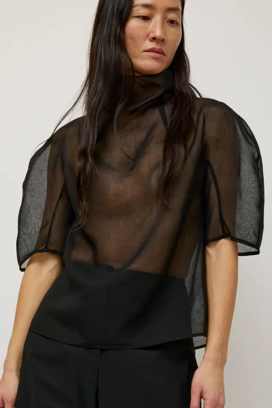 Amomento Knotted Collar Top in Black sold by No. 6