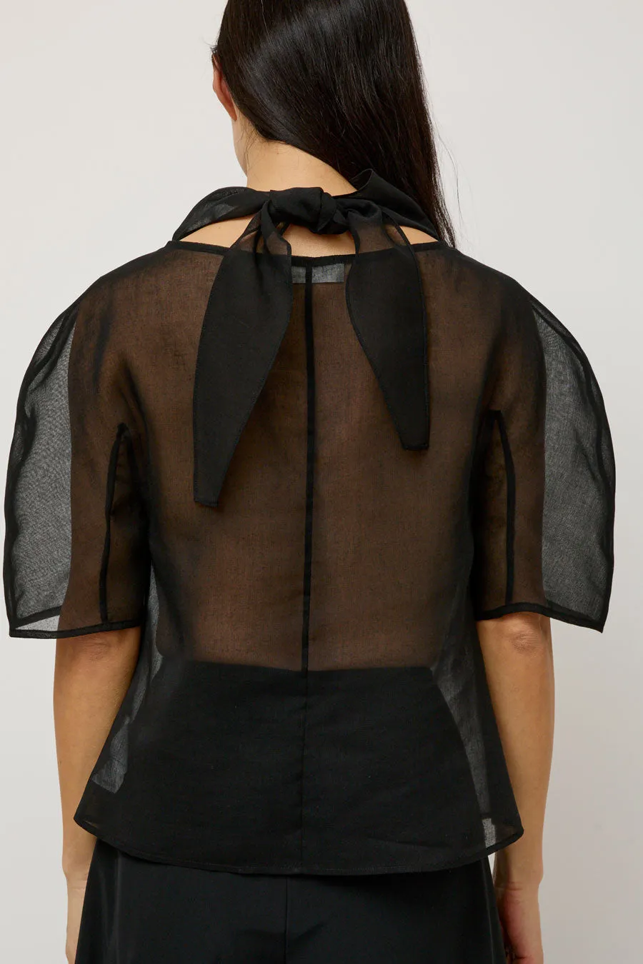 Amomento Knotted Collar Top in Black sold by No. 6 product image thumbnail 2