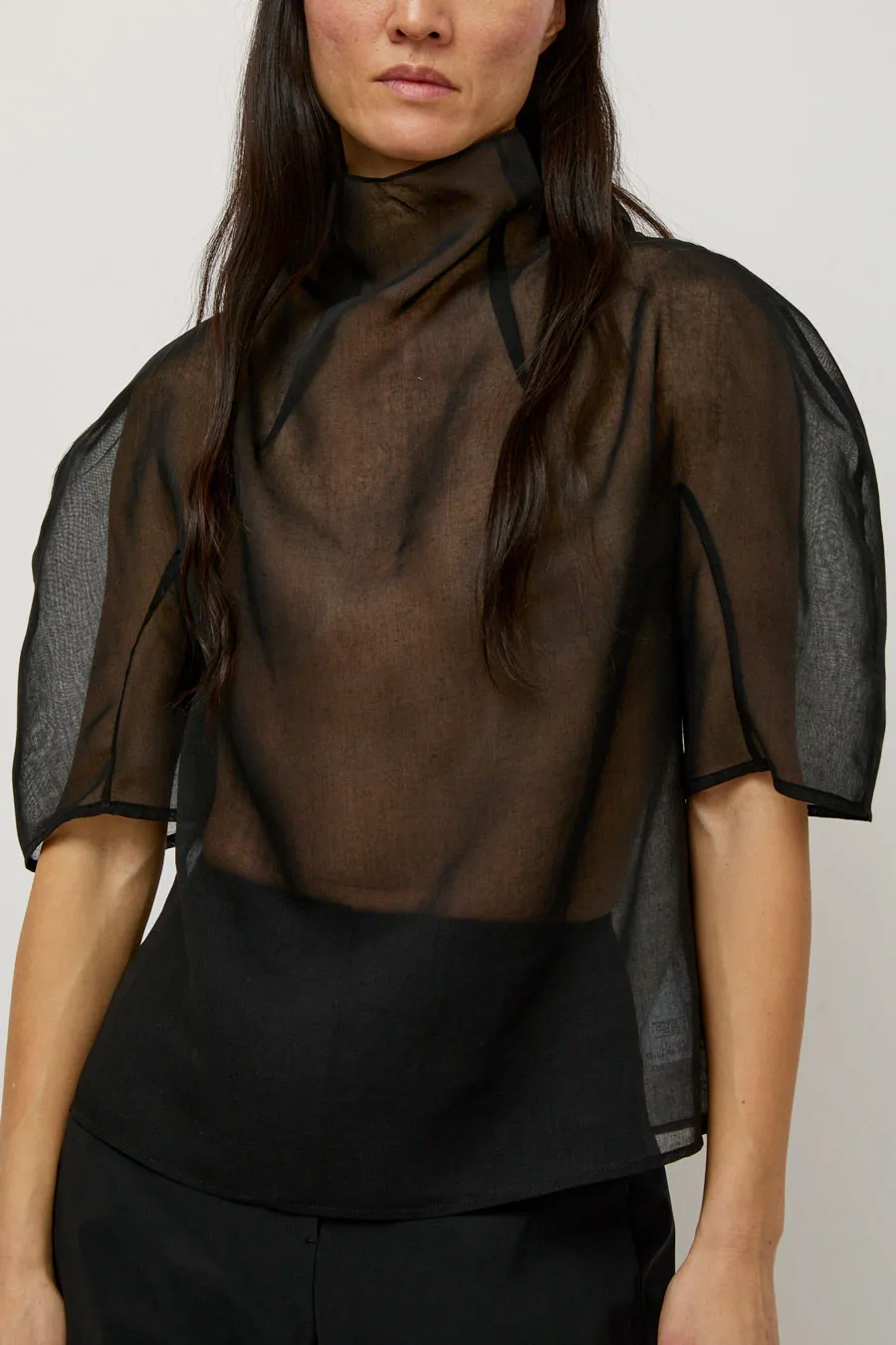 Amomento Knotted Collar Top in Black sold by No. 6 product image thumbnail 4