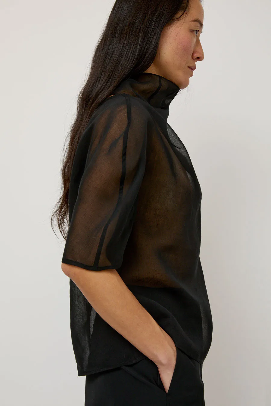 Amomento Knotted Collar Top in Black sold by No. 6 product image thumbnail 5
