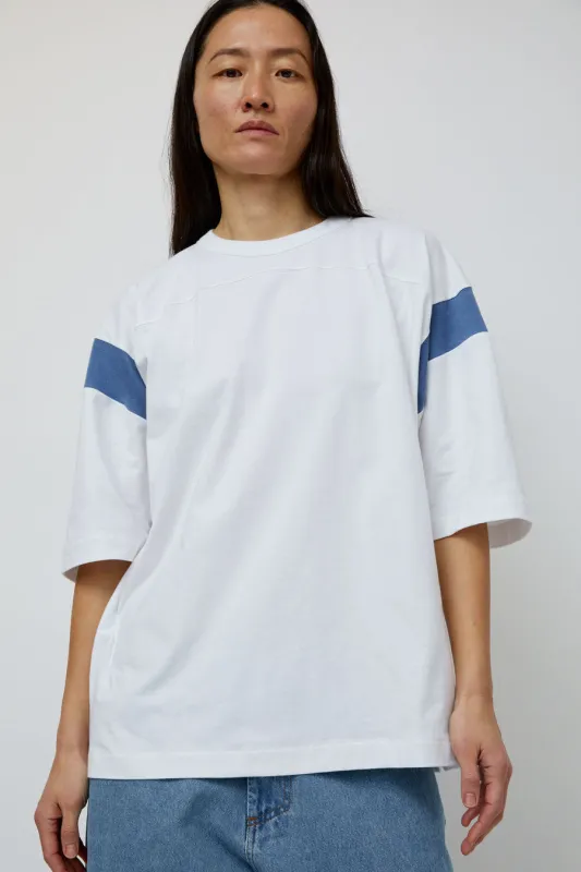 YMC Skate T Shirt in White Orange Blue | Parallel