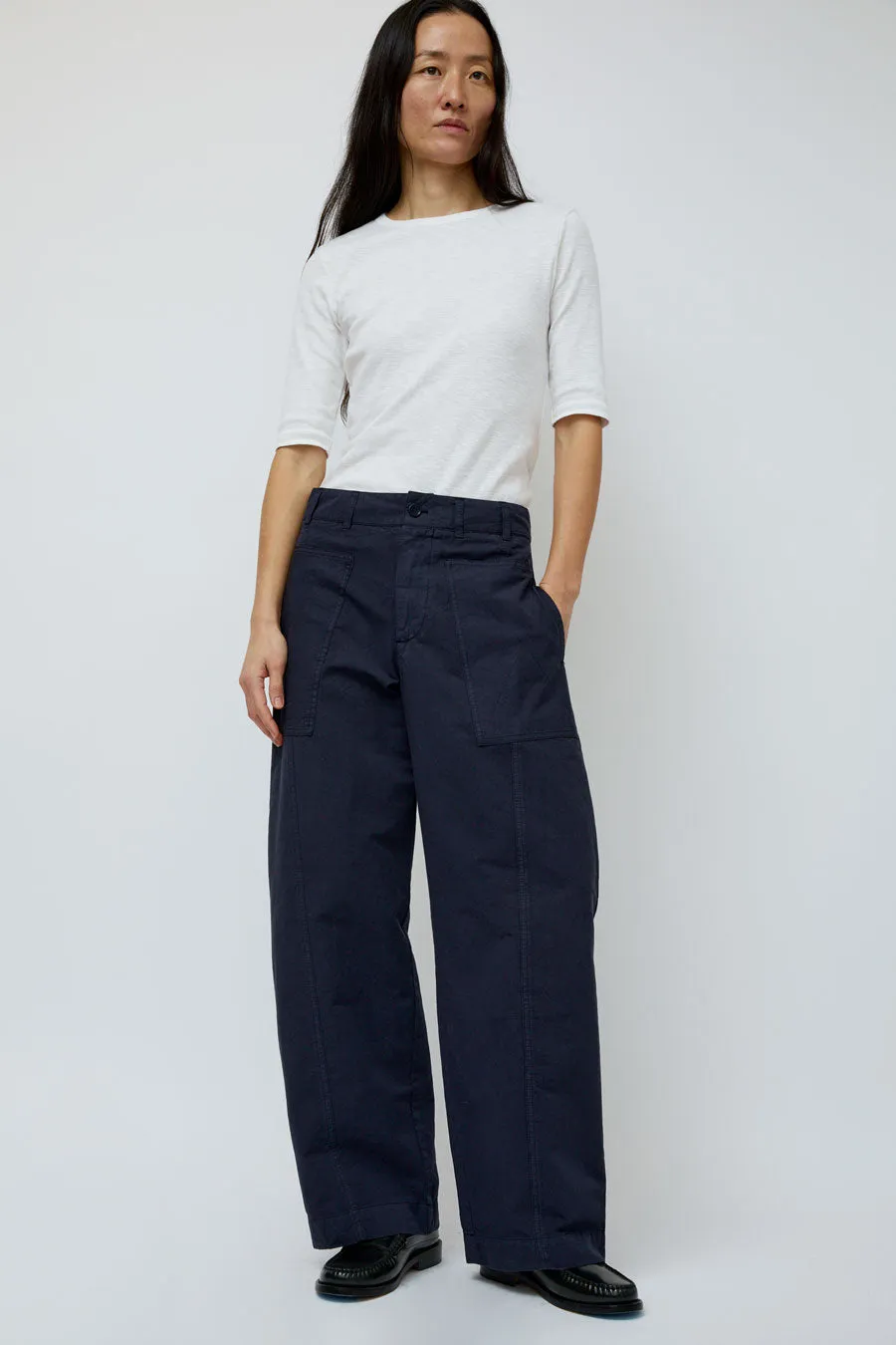 YMC Peggy Trouser in Navy sold by No. 6