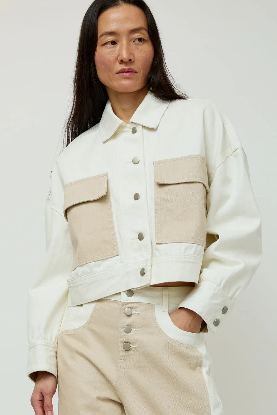 No.6 Eva Jacket in White and Stone sold by No. 6