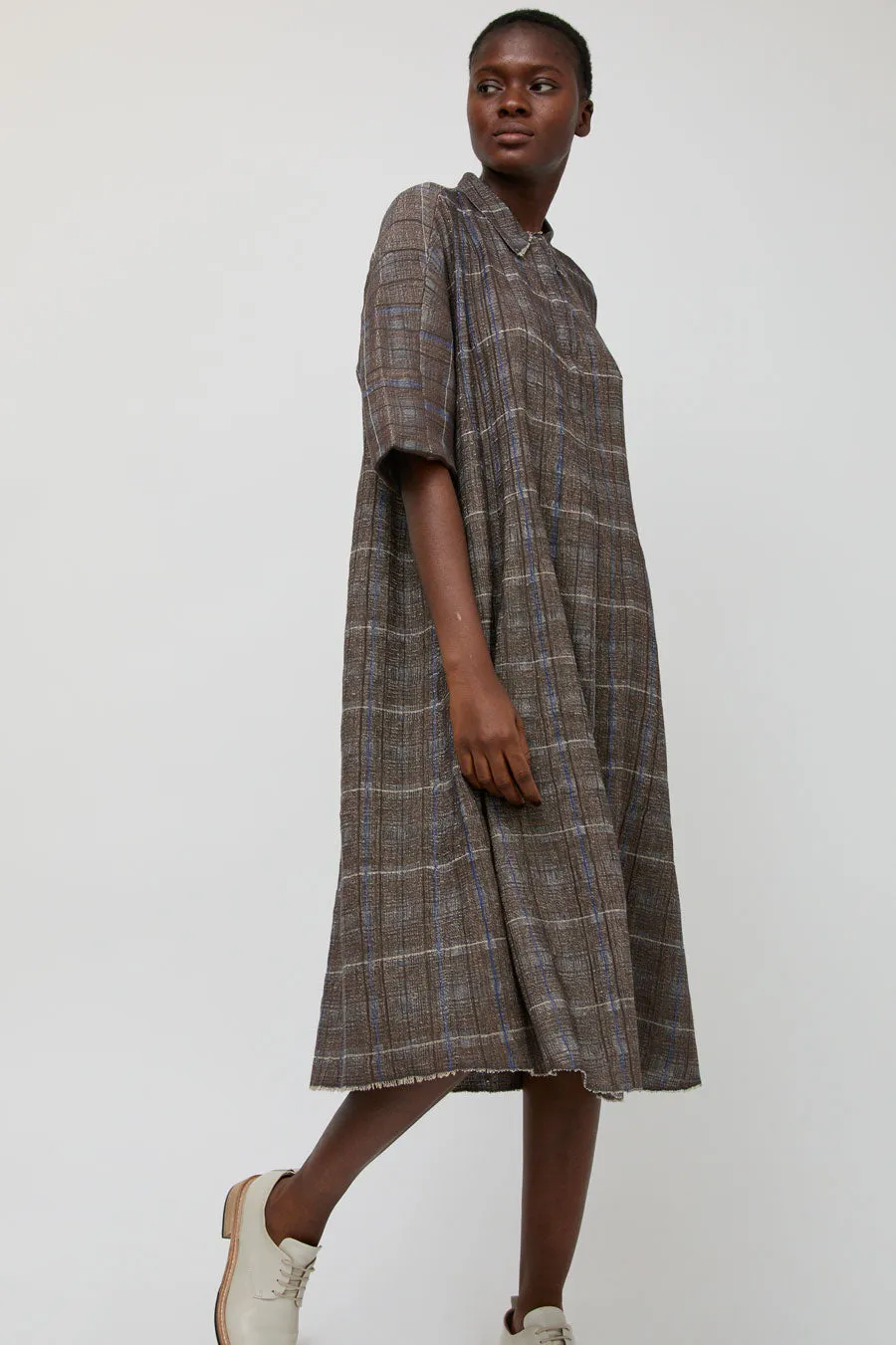 Boboutic A Quadretti Dress in Brown and Avio Mix sold by No. 6 product image thumbnail 2