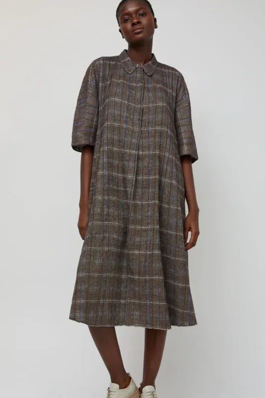 Boboutic A Quadretti Dress in Brown and Avio Mix sold by No. 6