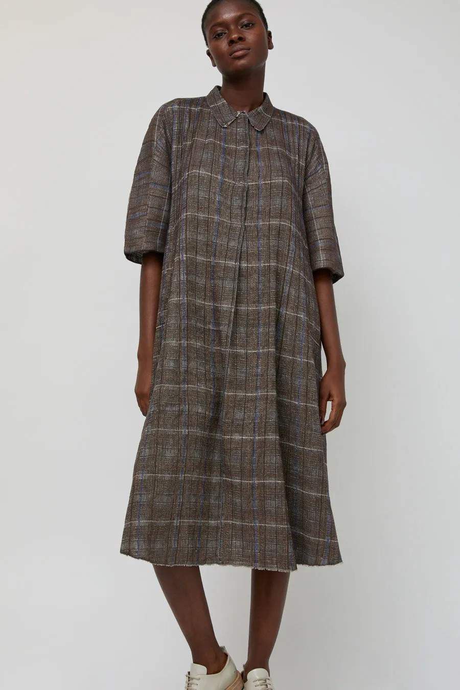 Boboutic A Quadretti Dress in Brown and Avio Mix sold by No. 6