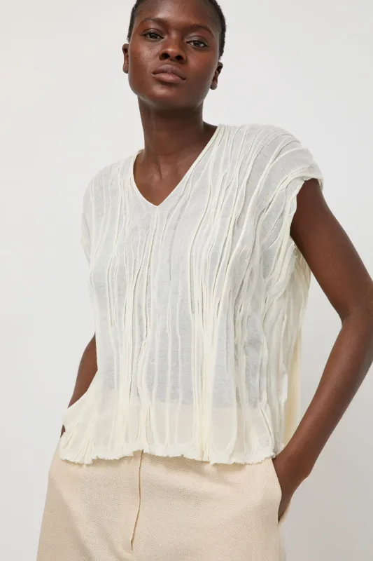 Boboutic Le Pieghe Top in Milk sold by No. 6