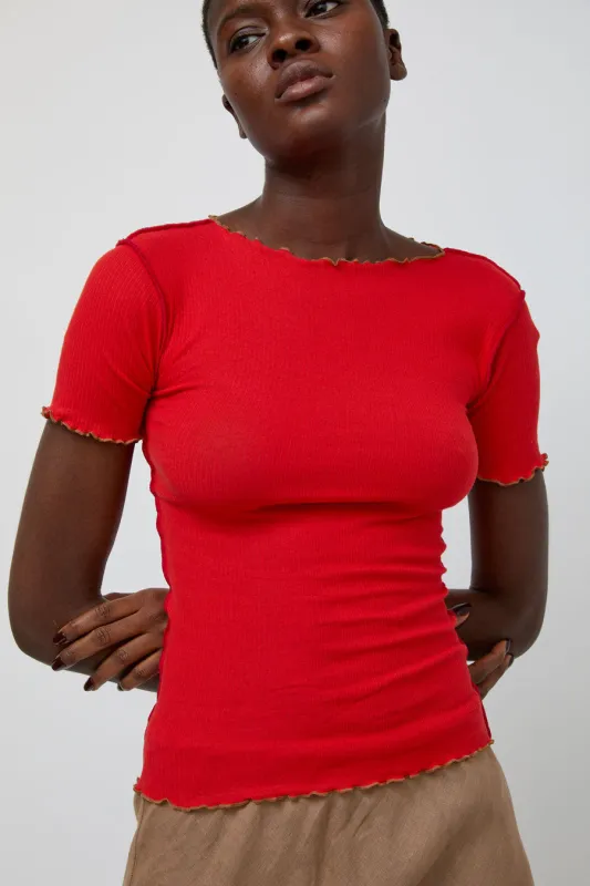 Baserange Vein Tee Shirt in My Red sold by No. 6
