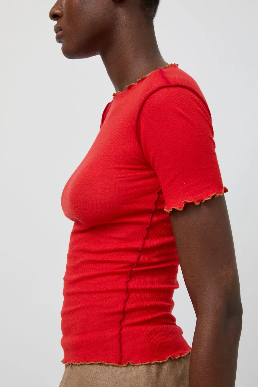 Baserange Vein Tee Shirt in My Red sold by No. 6 product image thumbnail 2