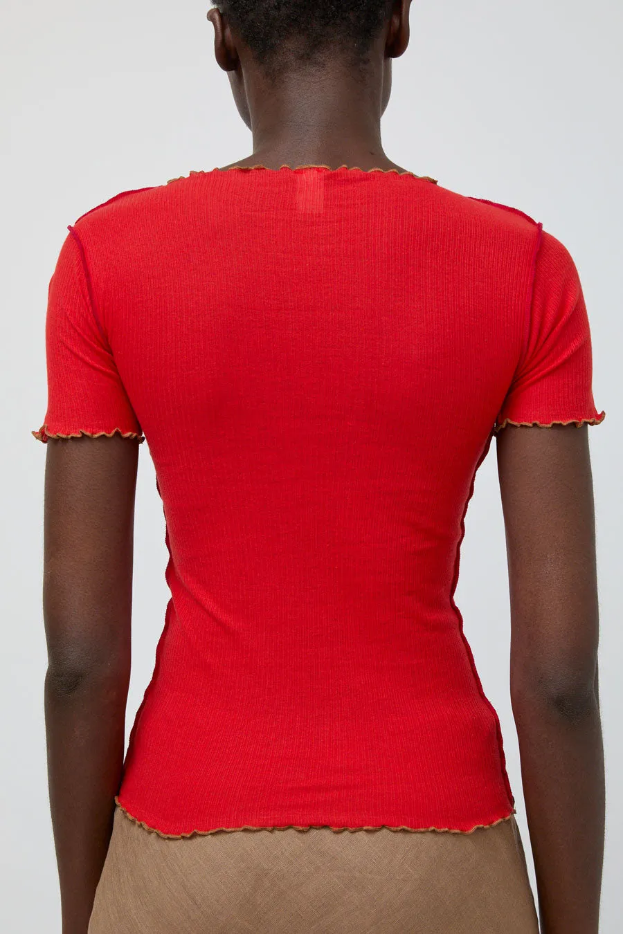 Baserange Vein Tee Shirt in My Red sold by No. 6 product image thumbnail 5