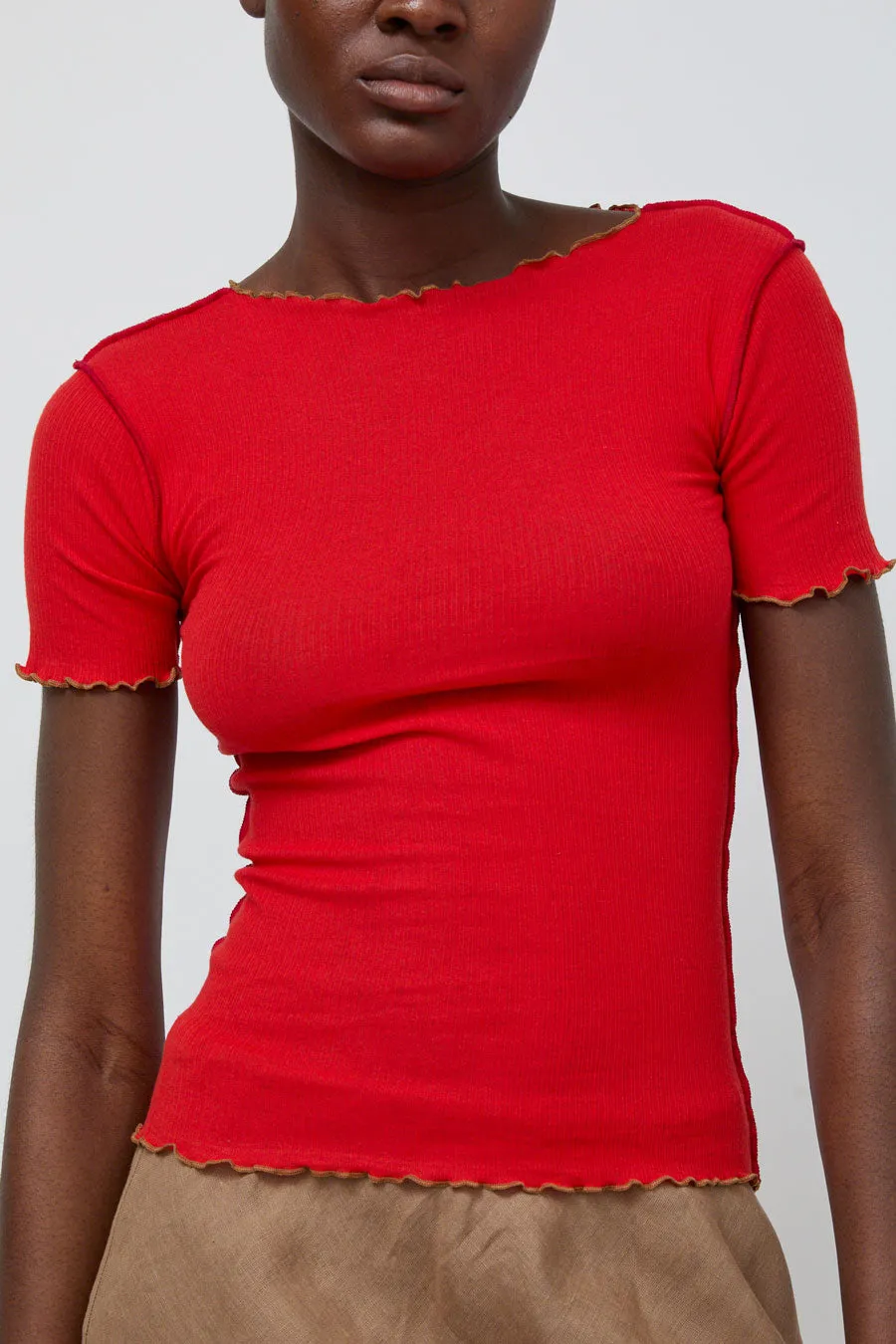 Baserange Vein Tee Shirt in My Red sold by No. 6 product image thumbnail 3
