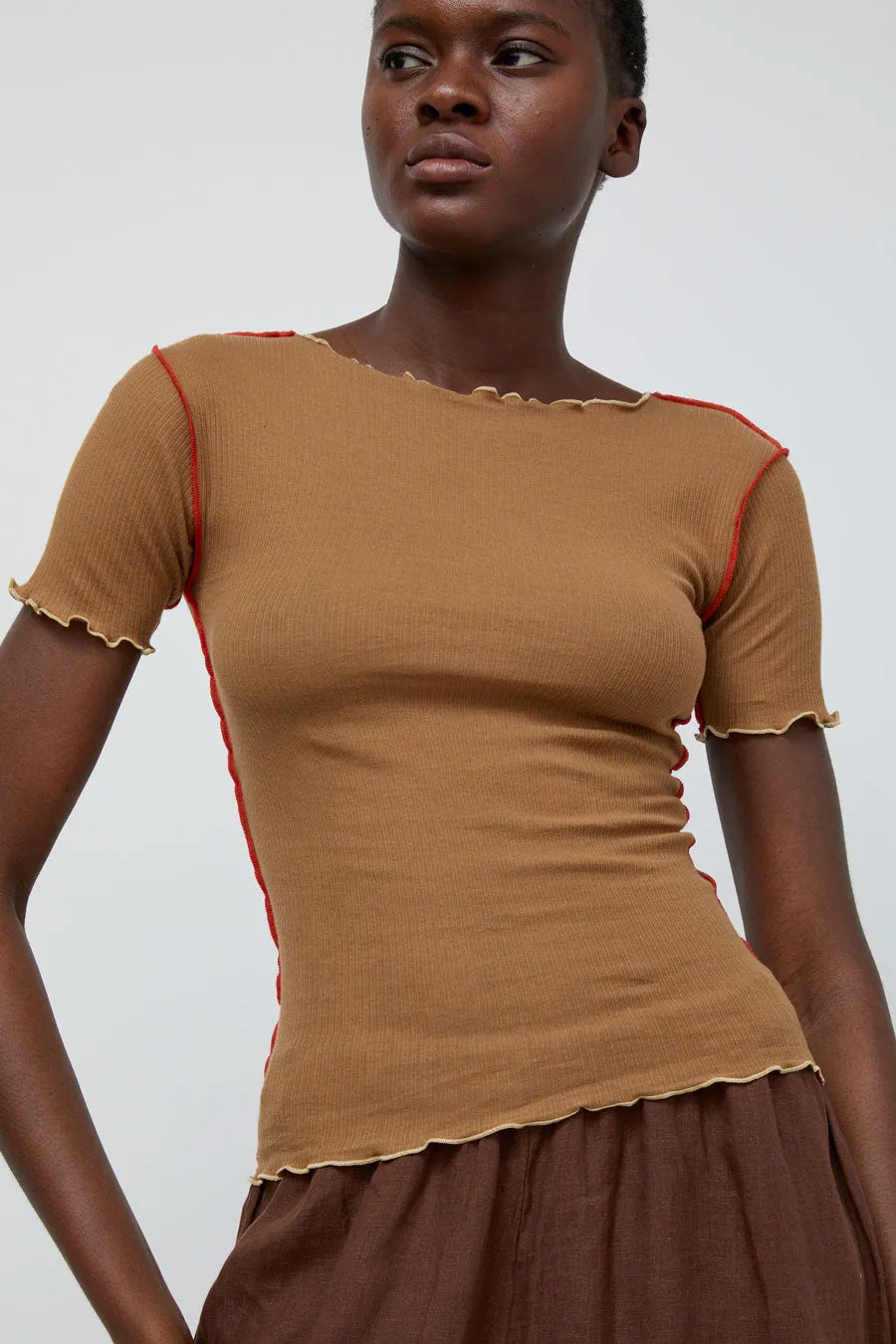 Baserange Vein Tee Shirt in Alamillo Brown sold by No. 6 product image thumbnail 4