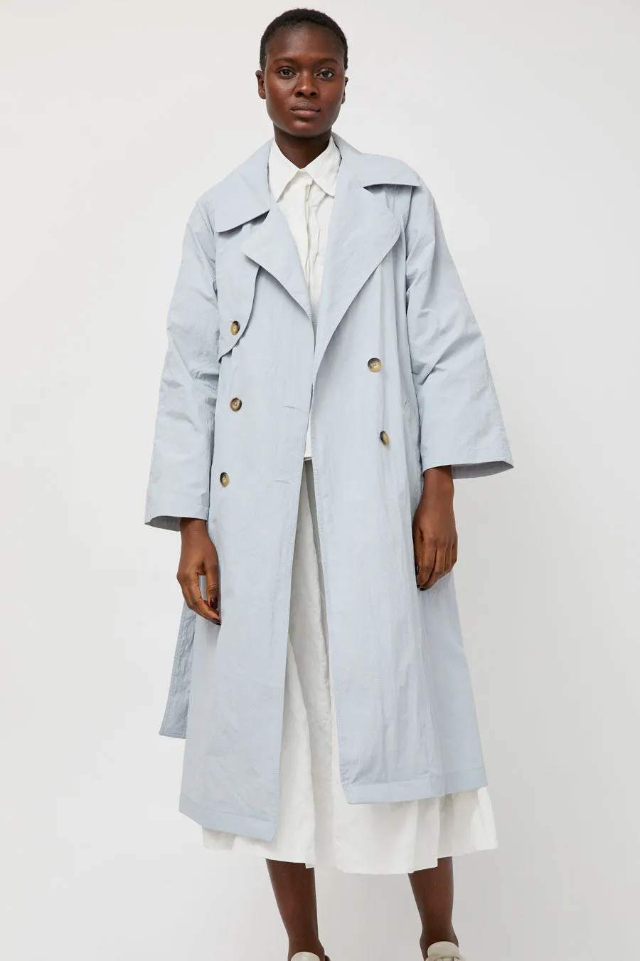 No.6 Peterman Trench Coat in Cloud sold by No. 6
