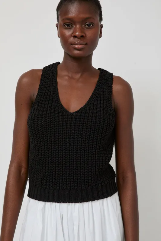 Nothing Written Greta Knit Top in Black sold by No. 6