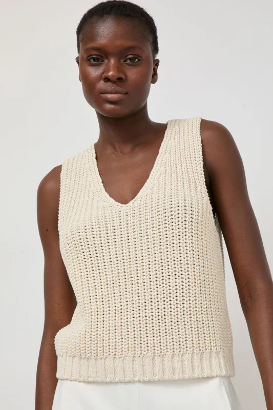 Nothing Written Greta Knit Top in Ivory sold by No. 6