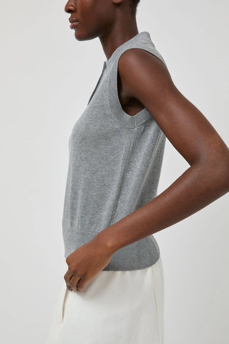 Nothing Written Knit Polo Neck Sleeveless in Gray sold by No. 6 product image thumbnail 2