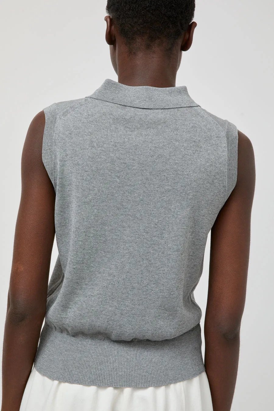 Nothing Written Knit Polo Neck Sleeveless in Gray sold by No. 6 product image thumbnail 5