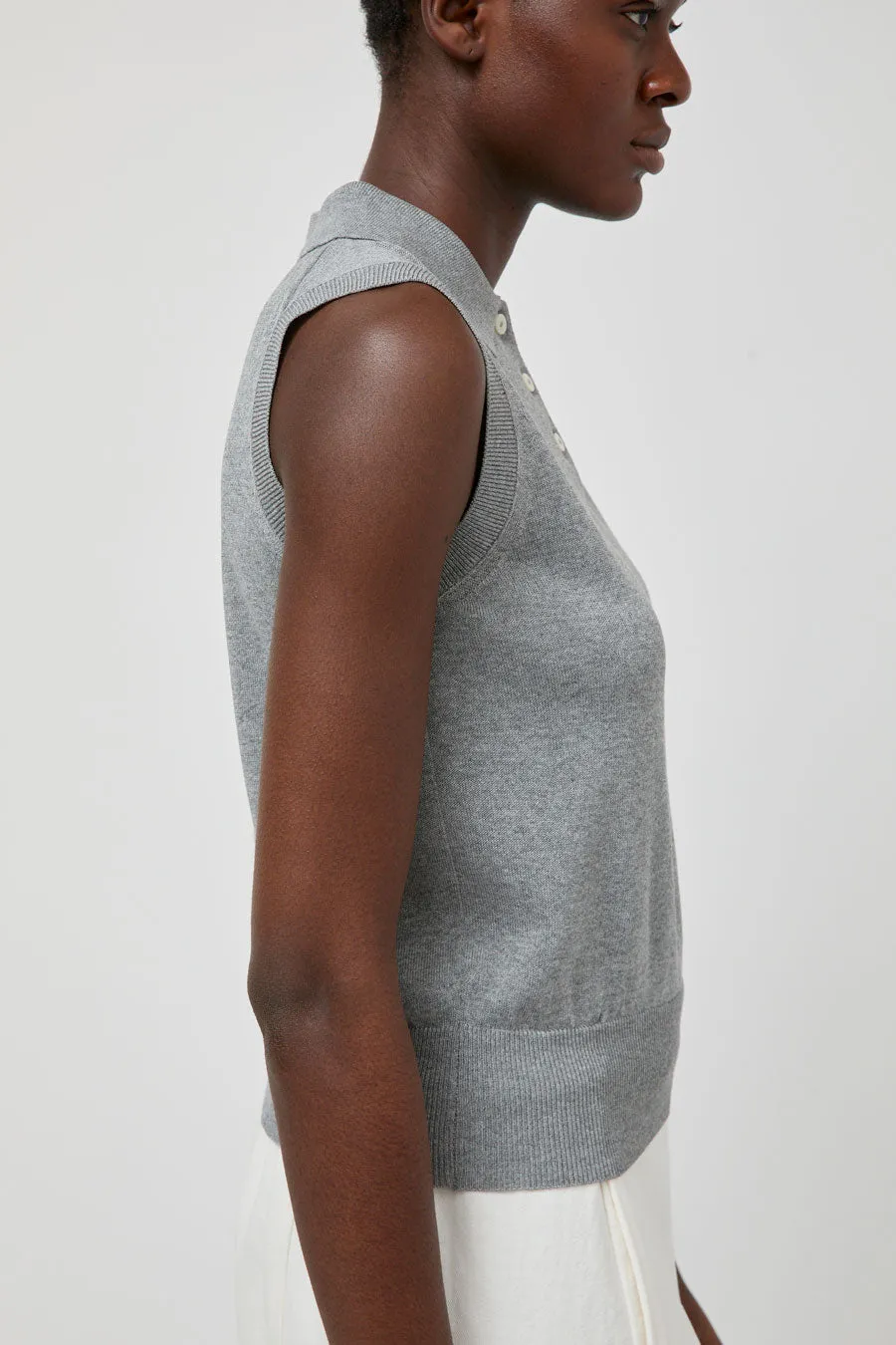 Nothing Written Knit Polo Neck Sleeveless in Gray sold by No. 6 product image thumbnail 4