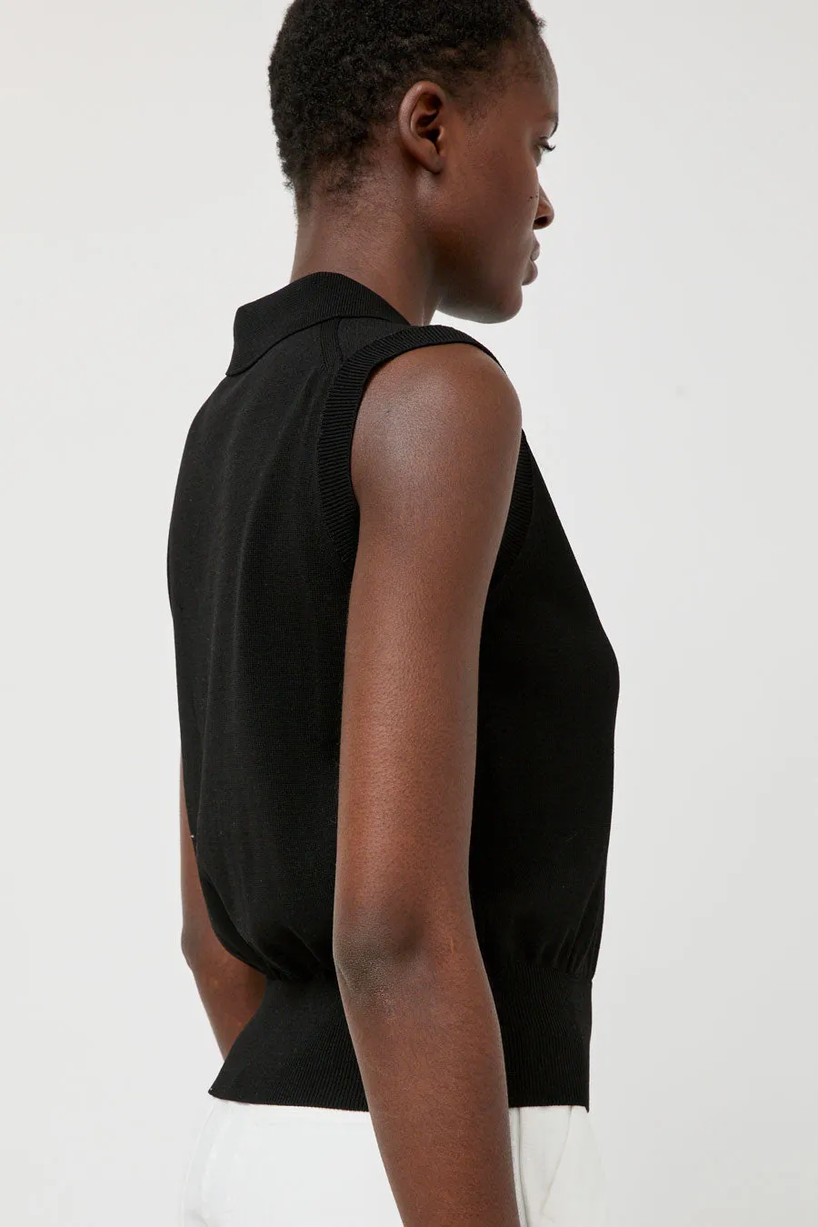 Nothing Written Knit Polo Neck Sleeveless in Black sold by No. 6 product image thumbnail 2