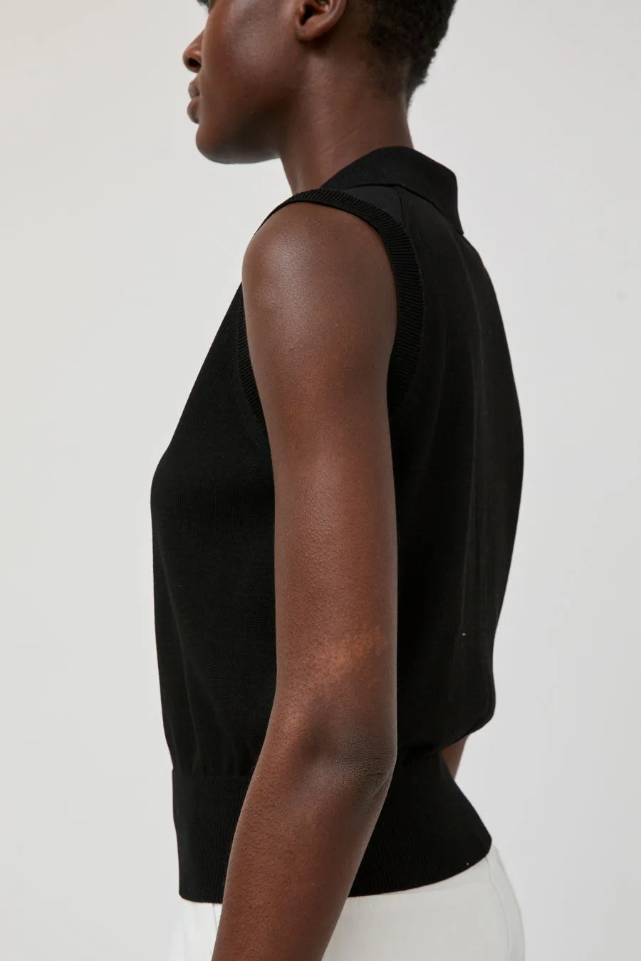 Nothing Written Knit Polo Neck Sleeveless in Black sold by No. 6 product image thumbnail 4