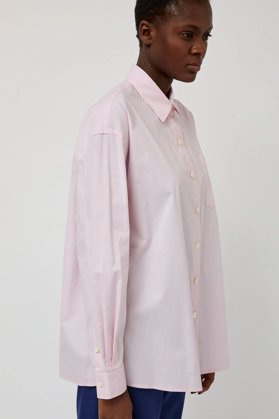 Nothing Written Timon Striped Cotton Shirt in Pastel Pink sold by No. 6 product image thumbnail 2