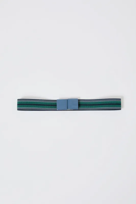 Exquisite J Double Enamel Square Belt in Blue and Stripes sold by No. 6