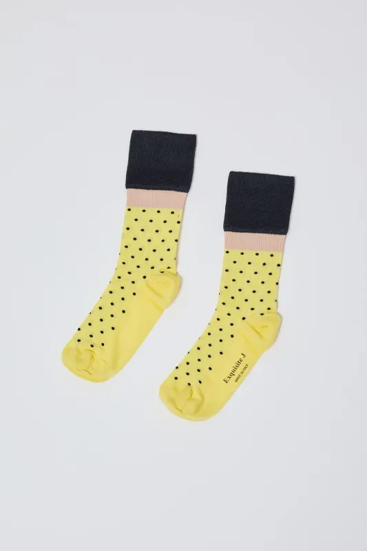 Exquisite J Polka Dot Socks in Yellow sold by No. 6