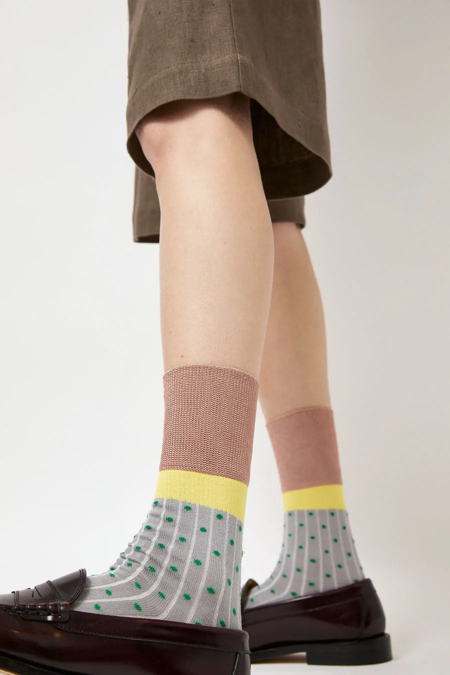 Exquisite J Polka Dot Socks in Grey sold by No. 6 product image thumbnail 4