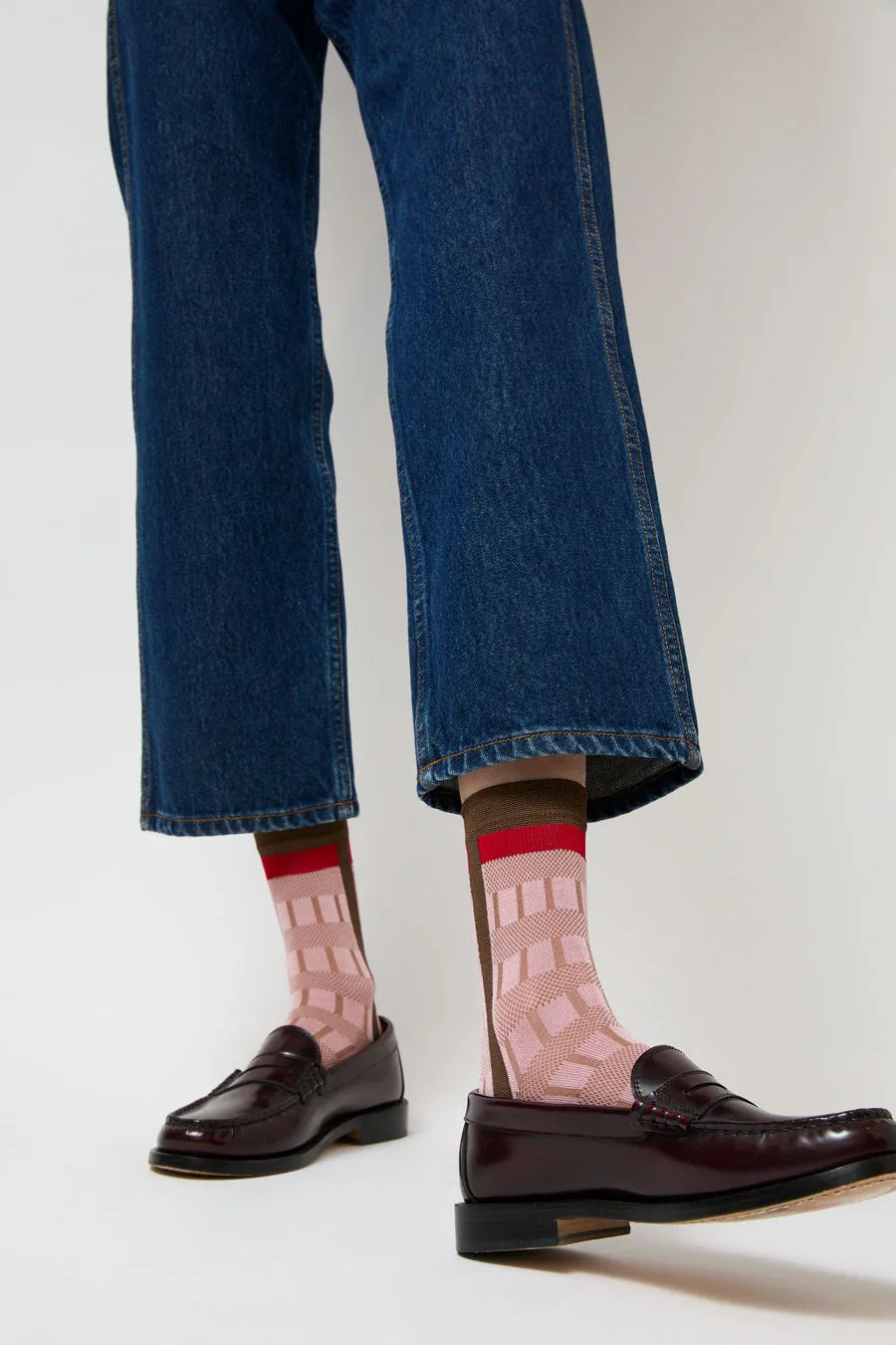 Exquisite J Short Colorblock Socks in Rose sold by No. 6 product image thumbnail 4