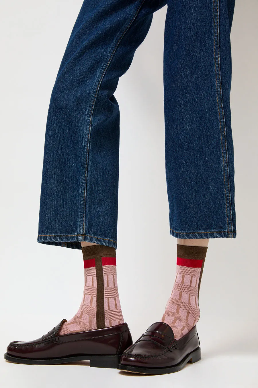 Exquisite J Short Colorblock Socks in Rose sold by No. 6 product image thumbnail 5