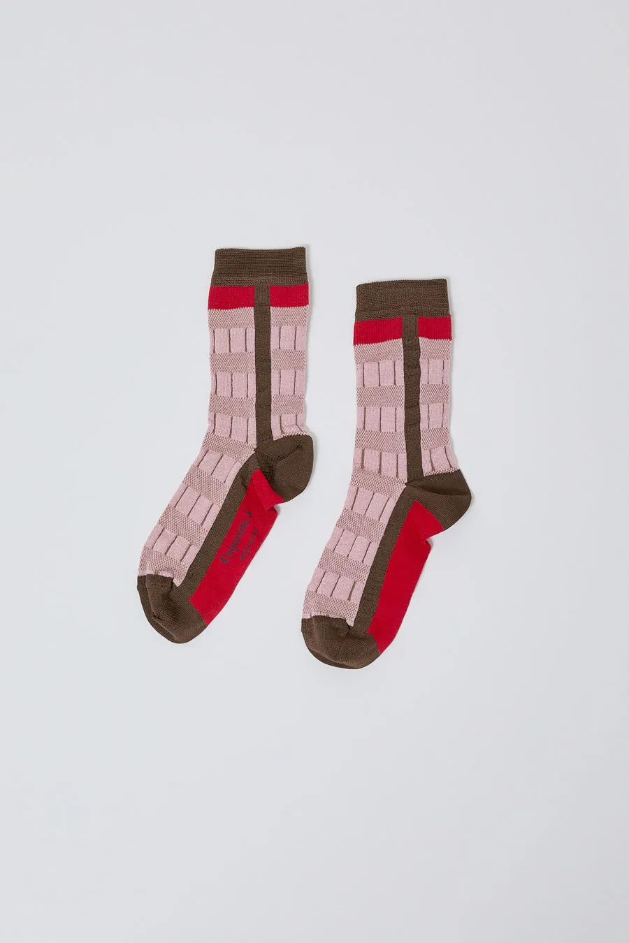 Exquisite J Short Colorblock Socks in Rose sold by No. 6
